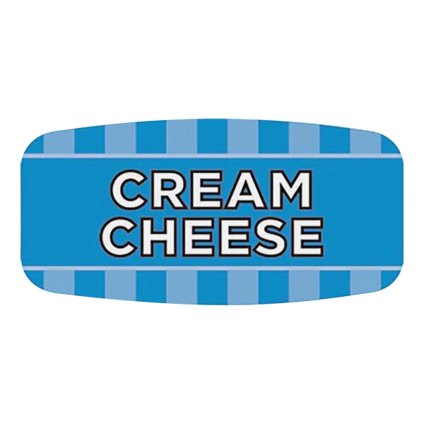 Bollin 5/8" x 1 1/4" Rectangular Permanent Cream Cheese Bakery Label - 1,000/Roll