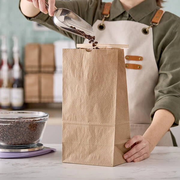 Choice 3 lb. Brown Kraft Customizable Paper Coffee Bag with Reclosable Tin Tie - 250/Case