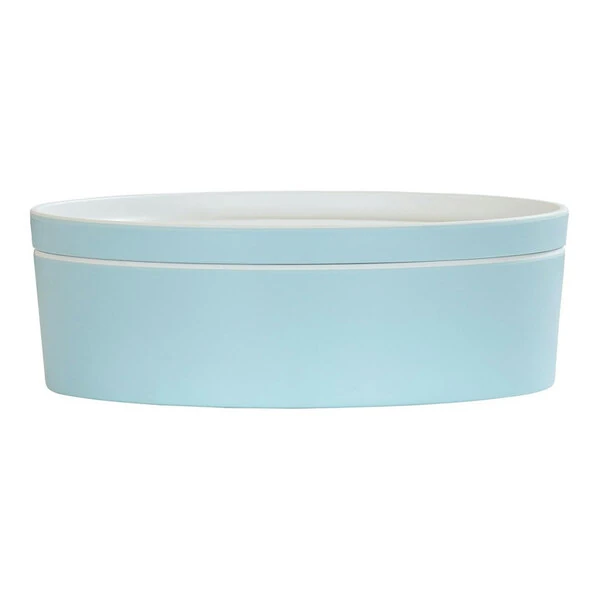 Cal-Mil 9" Ocean Blue Round Melamine Bento Box - 3/Case