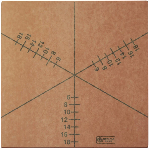 American Metalcraft MPCUT6 20 inch x 20 inch x 1/4 inch Compressed Wood Pizza Slice Cutting Guide, 6 Slice