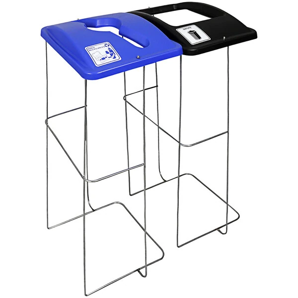 Busch Systems 104140 32 Gallon Wire Two Stream Mixed Recyclables / Waste Event Trash Can