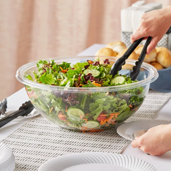 Visions 320 oz. Clear PET Plastic Round Catering / Serving Bowl - 25/Case