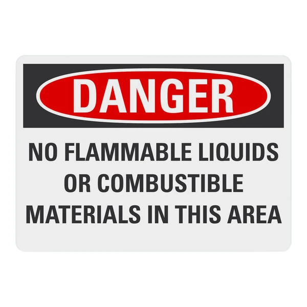 Lavex 10" x 7" Non-Reflective Aluminum "Danger / No Flammable Liquids Or Combustible Materials In This Area" Safety Sign