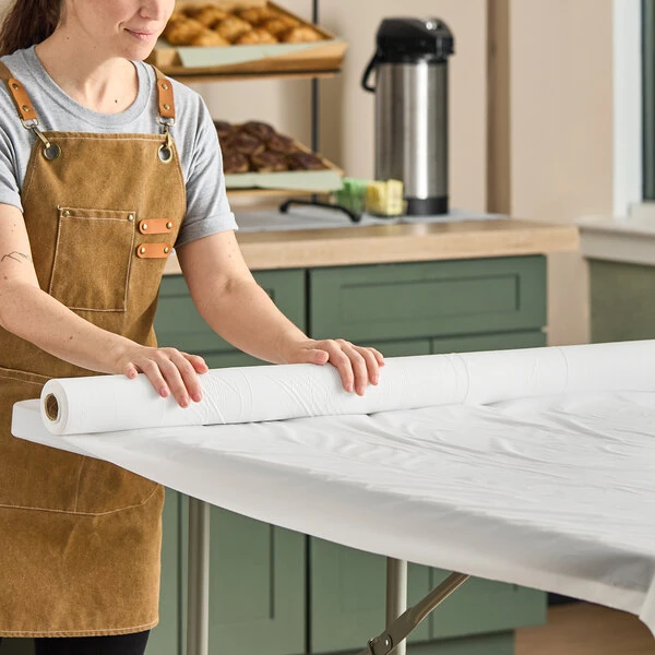Atlantis Plastics 1504120 300' White Plastic Roll Table Cover