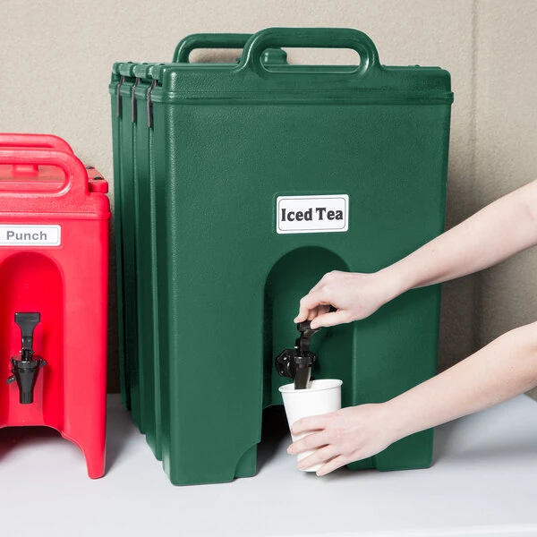 Cambro 1000LCD519 Camtainer® 11.75 Gallon Kentucky Green Insulated Beverage Dispenser
