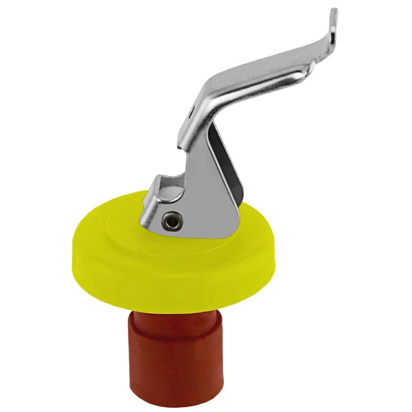 Franmara Italia Yellow Wine Bottle Stopper with Metal Lever 2278-39 - 10/Pack