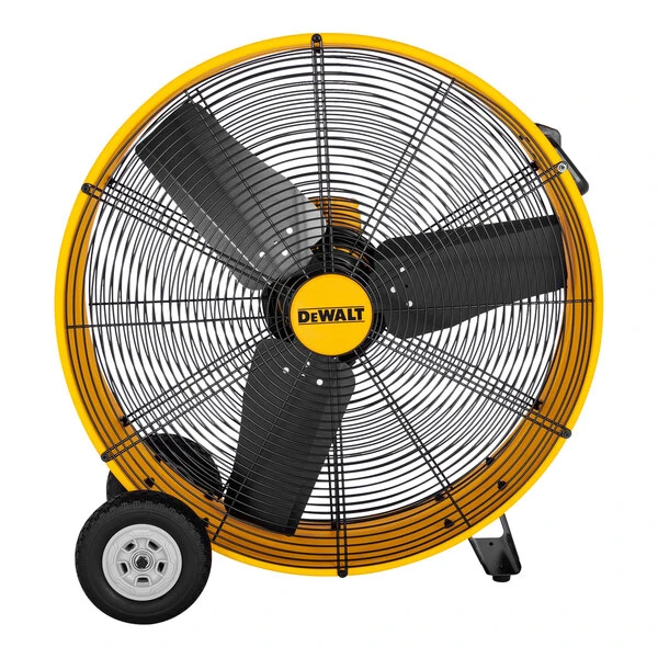 DeWalt 30" Yellow / Black 3-Speed Portable Roll-Around Heavy-Duty Industrial Drum Fan DXF3080 - 8,000 CFM, 120V