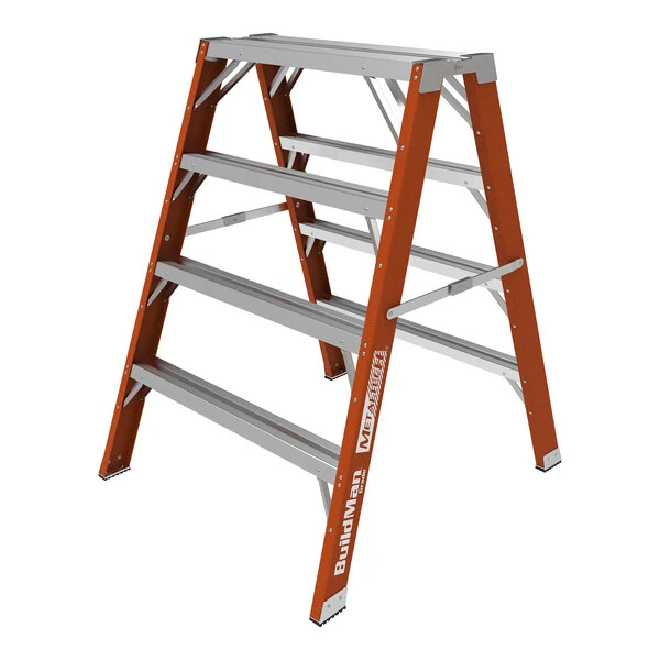 Metaltech BuildMan 48" 4-Step Non-Conductive Fiberglass / Aluminum Workstand / Sawhorse E-WSFB48T1A