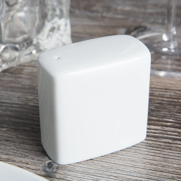 Tuxton GZP-730 TuxTrendz 2.5 oz. Bright White China Salt Shaker - 12/Case