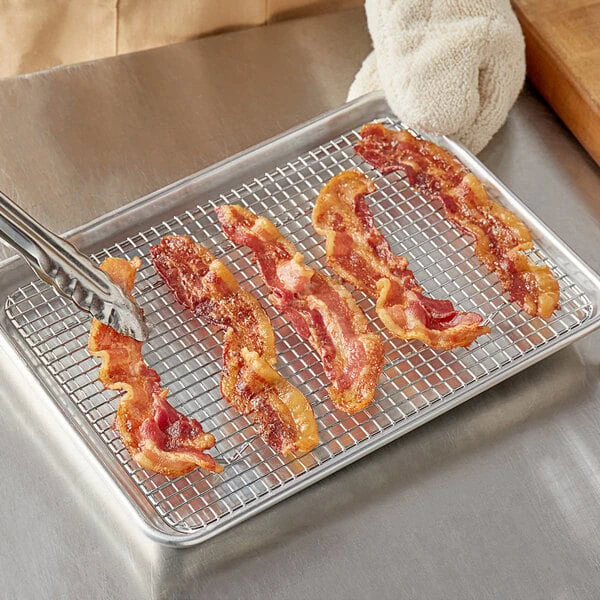 Choice 8 1/2" x 12" Chrome Plated Footed Wire Cooling Rack for Quarter Size Sheet Pan