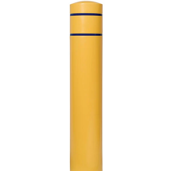 Innoplast BollardGard 13 3/16" x 60" Yellow Bollard Cover with Blue Reflective Stripes BC1360YB
