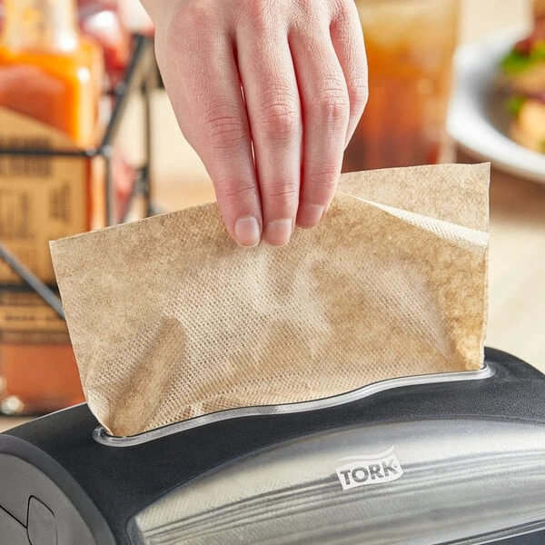 Tork Universal Xpressnap 1-Ply Customizable Natural Kraft Interfold Dispenser Napkin N4 - 500/Case