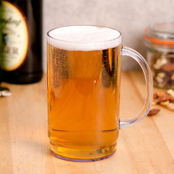 G.E.T. 00083-1-SAN-CL 20 oz. Customizable SAN Plastic Beer Mug - 24/Case