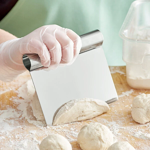 Choice 5 1/4" x 4 1/2" Stainless Steel Dough Cutter / Bench Scraper