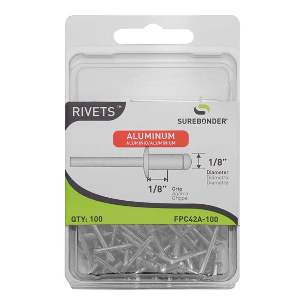 Surebonder 1/8" x 1/8" Light-Duty Aluminum Rivet 100-Count FPC42A-100 - 50/Case
