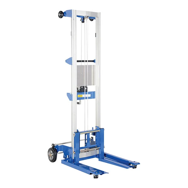 Vestil 350 lb. Hand Winch Fork Lift Truck with 22 7/16" Forks, Adjustable Straddle Base, and 143 11/16" Lift Height A-LIFT-S-EHP