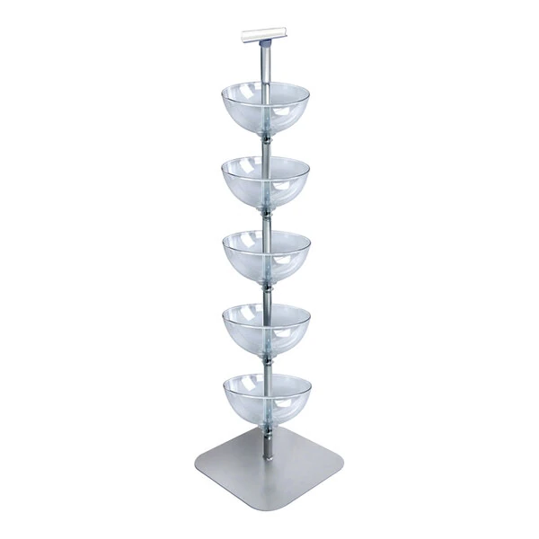 Azar Displays 12" 5-Tier Clear Polycarbonate Bowl Floor Display 751205