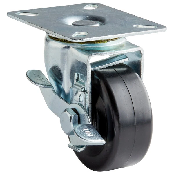 Avantco 17811532 3 inch Swivel Plate Caster with Brake