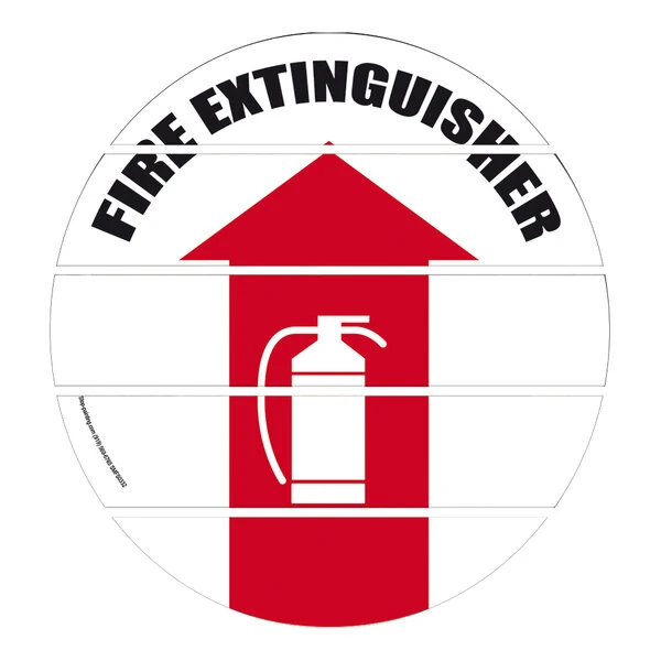 Superior Mark 17 1/2" Red / White Arrow "Fire Extinguisher" Safety Floor Sign
