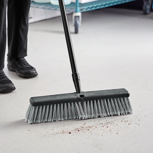 O-Cedar Commercial 27044-6 18" Push Broom Head with Flagged Polystyrene Bristles