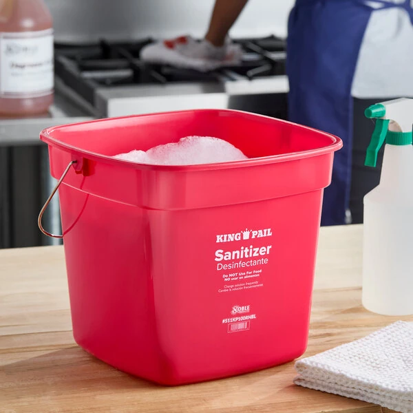 Noble King-Pail 10 Qt. Red Sanitizing Pail