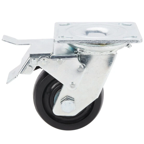 Avantco 17816465 4 inch Swivel Plate Caster with Brake