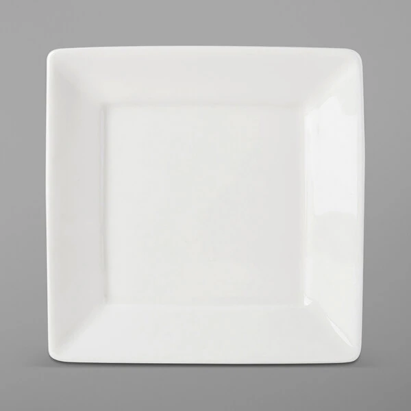 Tuxton ABU-002 Napa AlumaTux 6" Pearl White (European White) Square China Plate - 24/Case