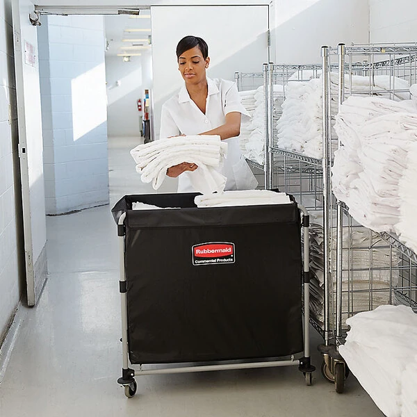 Rubbermaid® 1881750 Laundry Cart - 8 Bushel Collapsible X-Cart
