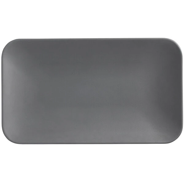 American Metalcraft MCP12GR Mix & Matte 12" x 7" Matte Gray Rectangular Melamine Platter