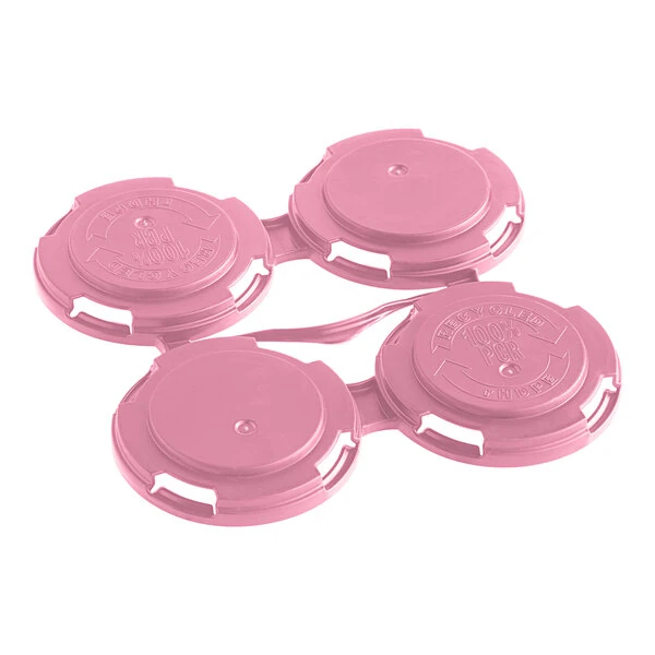 PakTech Light Pink Plastic 4-Pack Can Carrier - 788/Case
