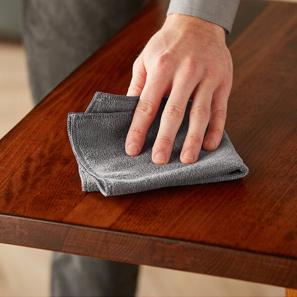 Advantage Supplies 12" x 12" Charcoal Gray Microfiber General Purpose Cloth - 48/Case