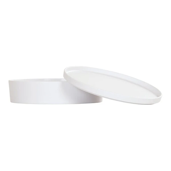 Cal-Mil 9" White Round Melamine Bento Box - 3/Case