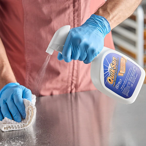 Noble 1 Qt. / 32 fl. oz. QuikSan Food Contact Ready-to-Use Surface Sanitizer