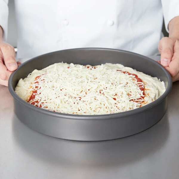 American Metalcraft HC80122 12 inch x 2 inch Hard Coat Anodized Aluminum Straight Sided Cake / Deep Dish Pizza Pan