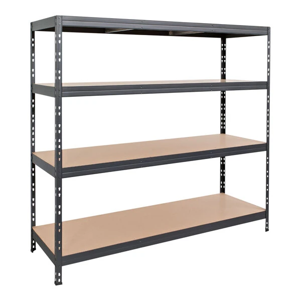 AR Shelving Garage Series 18" x 59" x 71" 4-Shelf Boltless Rivet Fiberboard Shelving Unit