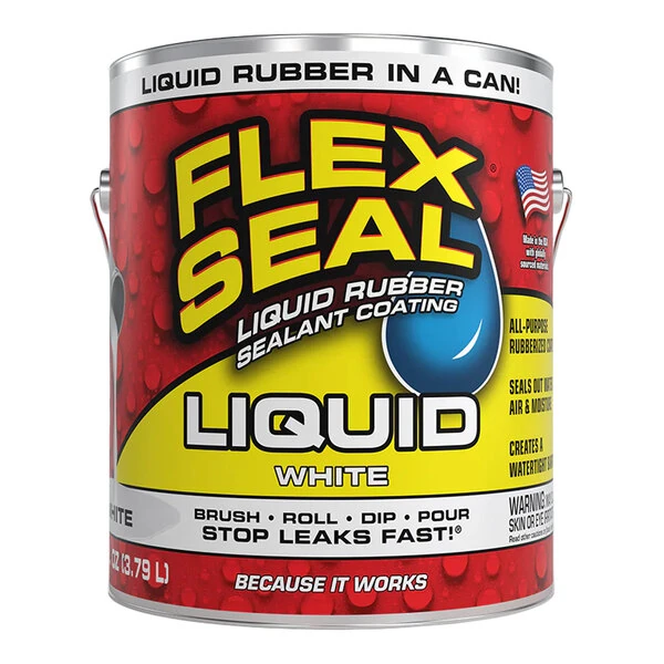Flex Seal 1 Gallon White Liquid Rubber Sealant Coating US855WHT012 - 2/Case