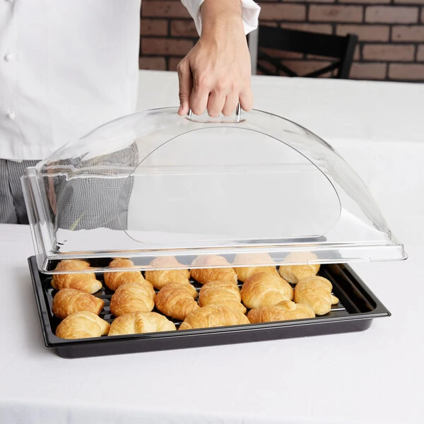 Cambro DD1220SCW Camwear® 12" x 20" Clear Dome Display Cover with 1 Side Cut