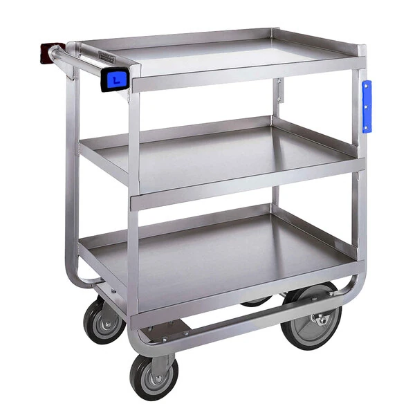 Lakeside 711 Heavy Duty Stainless Steel 3 Shelf Utility Cart - 16 1/4" x 30" x 34 1/4"