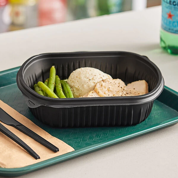Pactiv MealMaster 32 oz. Black Rectangle Container - 252/Case