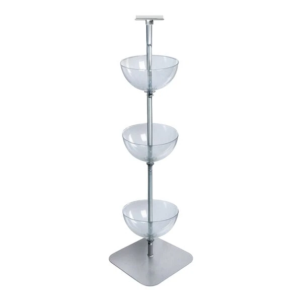 Azar Displays 14" 3-Tier Clear Polycarbonate Bowl Floor Display 751403