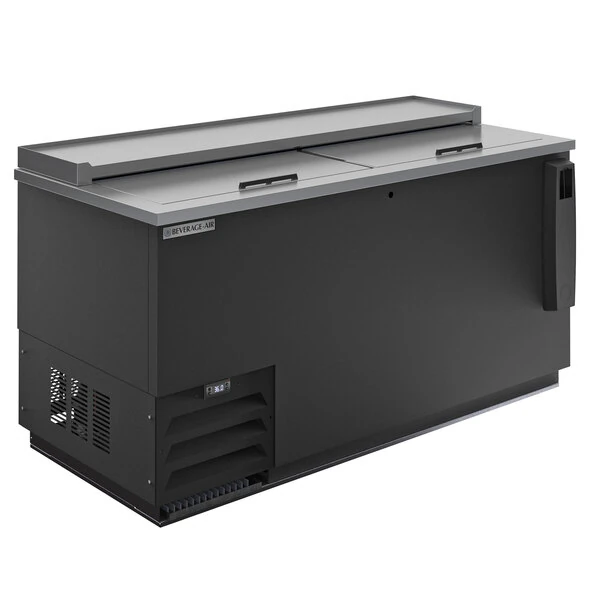 Beverage-Air DW64HC-B-02 64" Black Deep Well Bottle Cooler with Stainless Steel Interior