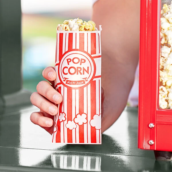 Carnival King 3" x 1 1/2" x 7" .6 oz. Popcorn Bag - 1,000/Case