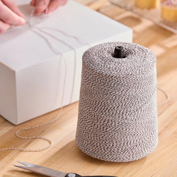 Baker's Lane Brown and White Variegated Polyester Cotton Blend Baker's Twine 2 lb. Cone