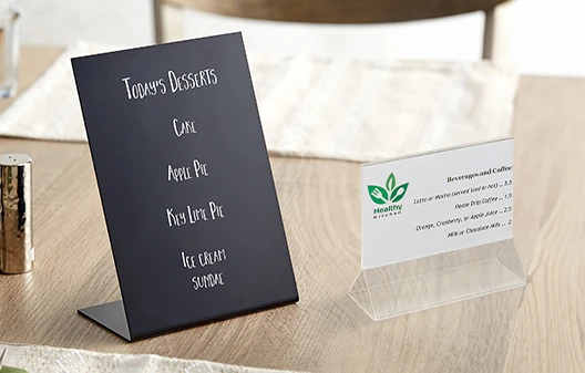 Tabletop Menu Holders and Tents
