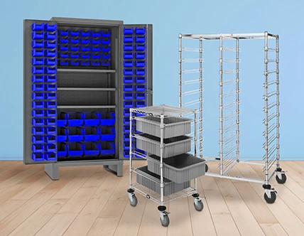 Storage Bin Carts, Racks, and Cabinets