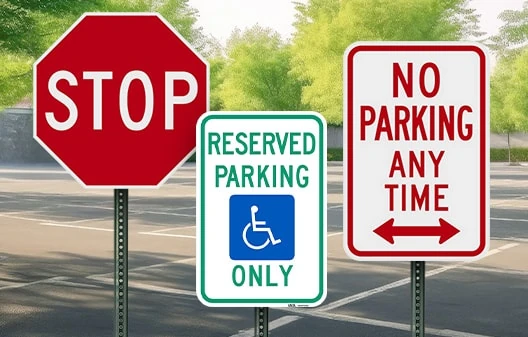 Traffic and Parking Lot Signs