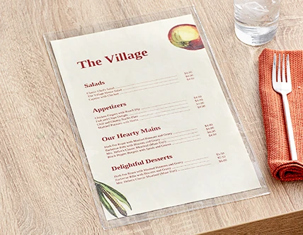 Clear Menu Covers
