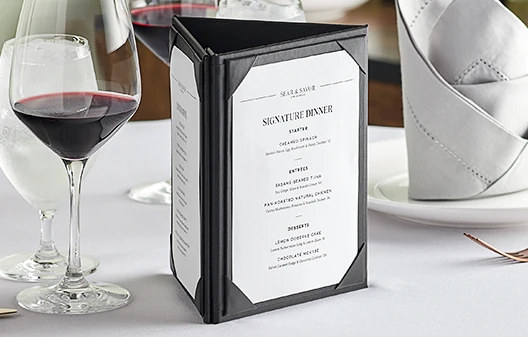 Tabletop Menu Holders and Tents
