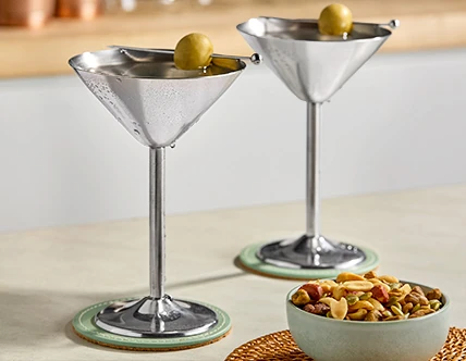 Metal Martini Glasses