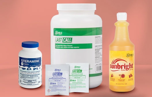 Bar Glass Cleaners & Sanitizing Chemicals